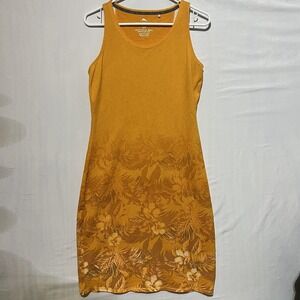 Tommy Bahama Victory Dress‎ Women's Small Orange Floral Cotton Sleeveless